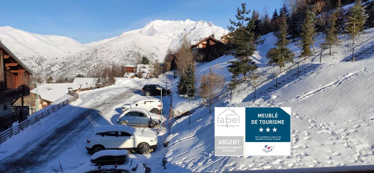 Апартаменты T2 Meuble Tourisme 3 Etoiles, Pied Des Pistes-Parking Prive Avec Balcon Et Superbe Vue Ле дез Альп Экстерьер фото